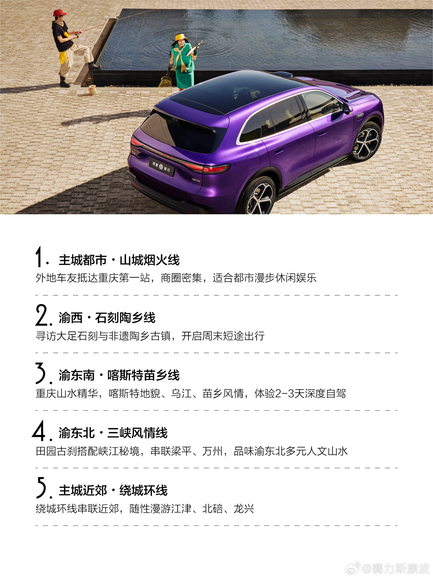问界发布重庆自驾充电路书:5条线路串联30座站点,2028年将覆盖300+经典路线 详情细节