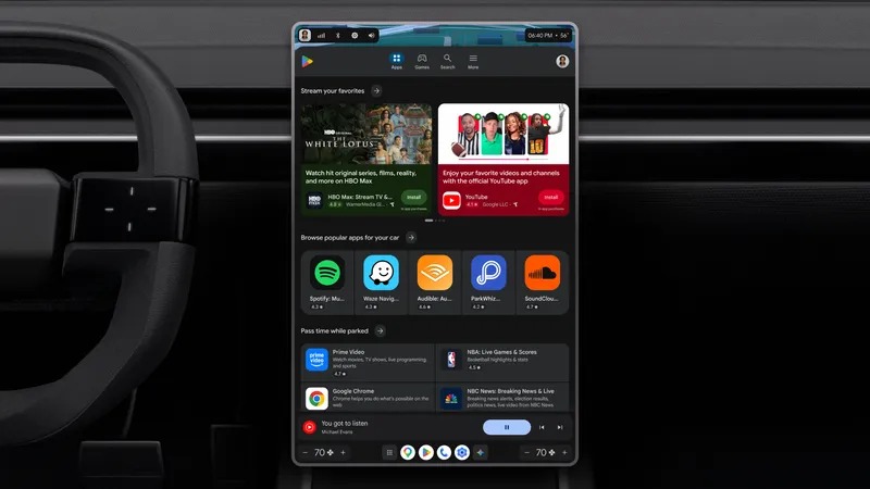 Google 车机版 Google Play 2024 年重大升级：动态屏幕适配、YouTube 仪表盘播放正式授权 详情细节